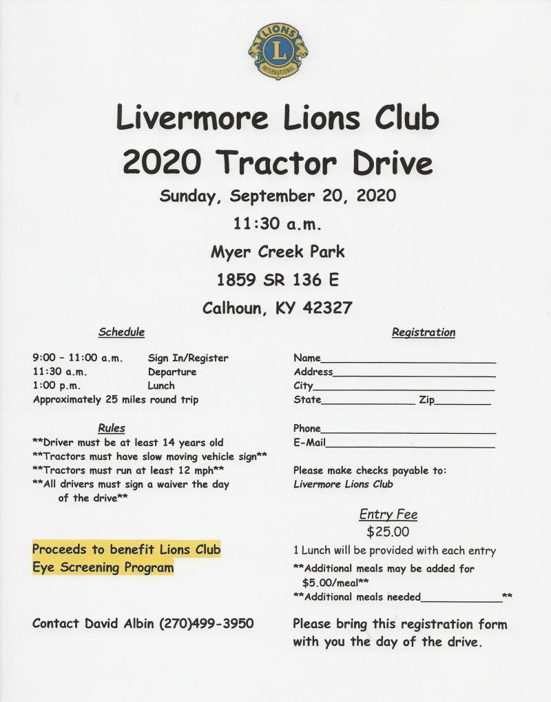 Lions 8th Annual Tractor Drive Flyer