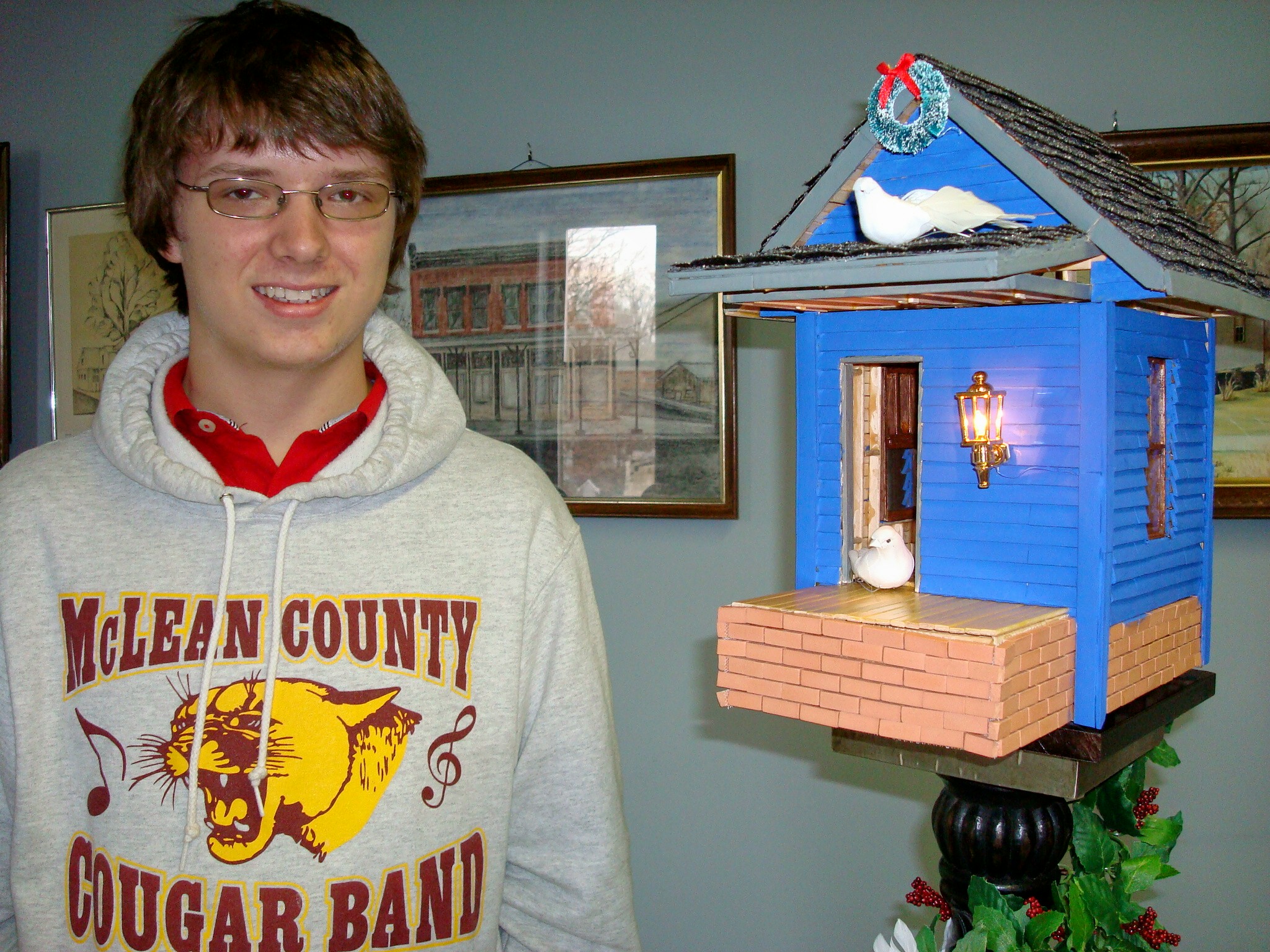 Caleb Baldwin & his "Bird Re-tweet House"